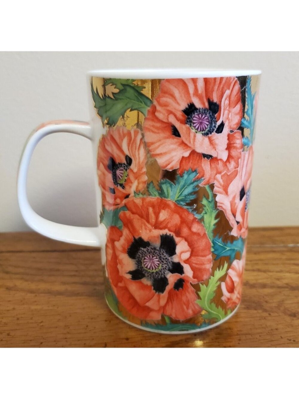 Dunoon Buckingham Mug Jane Brookshaw Floral Gold Fine Bone China Coffee Cup